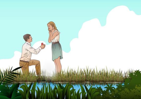 Marry Me Proposal Vector