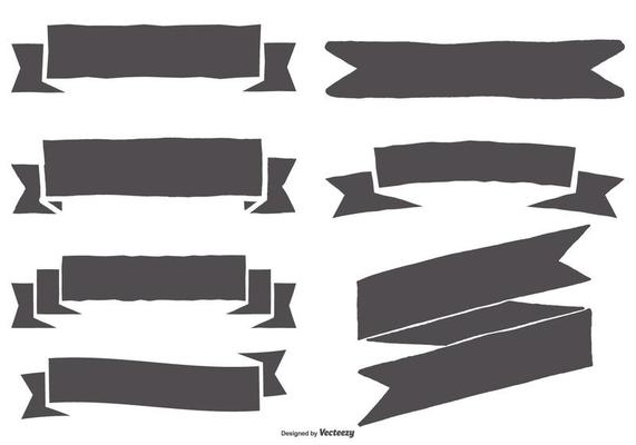 Hand Drawn Style Ribbon Set