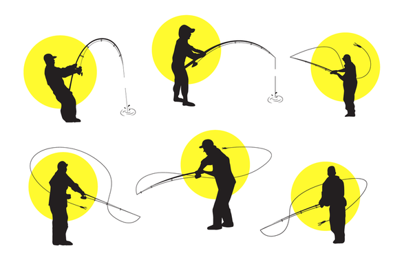 Fly Fishing Silhouette Vector Art, Icons, and Graphics for Free Download