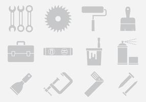 Iconos de herramientas grises vector