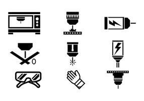 Iconos de vector de corte por láser