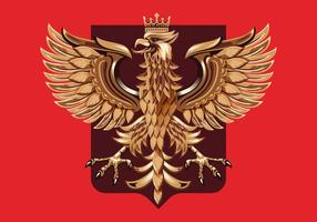 Wood Carving Polish Coat of Arm Vector