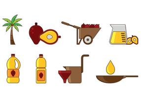 Set Of Palm Oil Icons vector