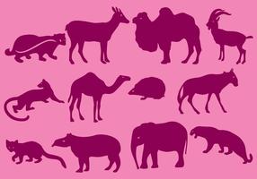 Pink Wild Animal Silhouettes vector