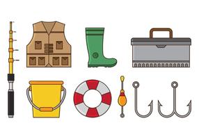 Set Of Fishing Icons vector