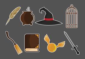 Collection of wizardry and sorcerer elements  vector