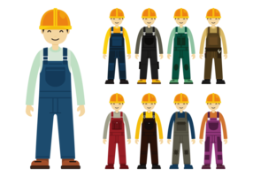 Construction Worker with Overalls vector