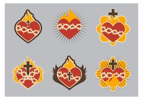 Sagrado corazón icono plana lindo vector