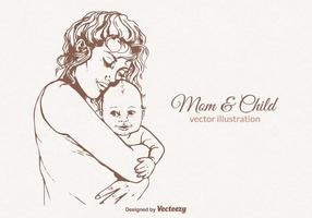 Mom And Child Vector Illustration