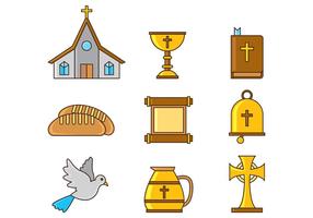 Set Of Comunion Icons vector