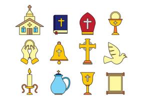 Set Of Comunion Icons vector