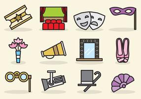 Cute Theatre Icons vector
