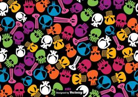 Vector Seamless Pattern Of Hand Drawn Skulls