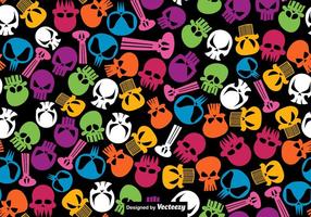 Vector Seamless Pattern Of Hand Drawn Skulls