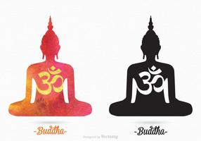 Libre de vectores siluetas de Buda