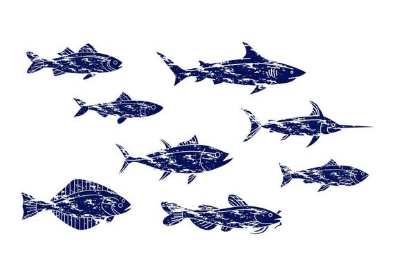 Vintage Fish Icon Vector