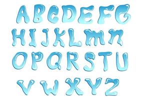 Blue Water Font Vector