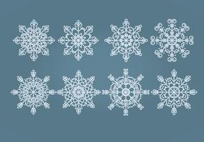 Conjunto de copos de nieve de vector