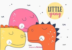 Little Dino Gang Background vector