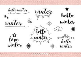 Hand Drawn Winter Labels Vector  