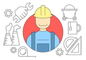 Iconos de Ingeniería de Construcción vector