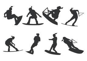 Women Wakeboarding Silhouette vector