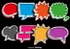 Vector Collections Of Hand Drawn Colorful Speech Bubbles