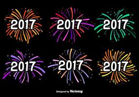 New Year 2017 Vector Labels