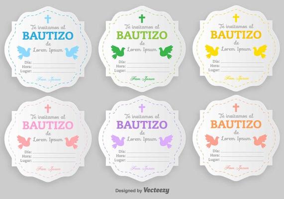 Bautizo Vector Invitations Blank Template