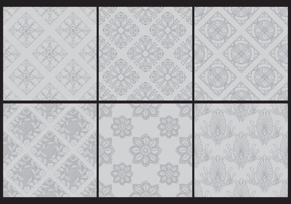 Gray Monochromatic Toile Patterns