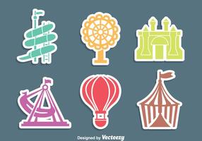 Iconos del parque de atracciones Vector