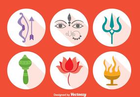 Durga Festival Elemento Vector Set