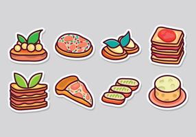 Iconos de comida italiana gratis vector