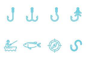 Iconos De La Pesca De Los Vectores