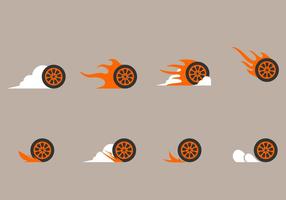 Burnout Wheels Icon vector