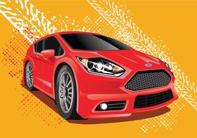 Ford Fiesta Vector Illustration with Ruts Background