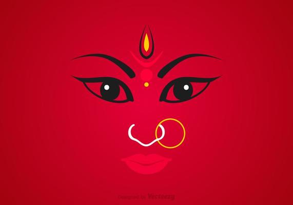 Free Maa Durga Face Vector 130400 Vector Art at Vecteezy