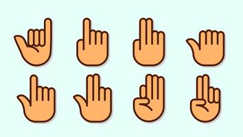 Hand Gestures and Sign Icon Vector