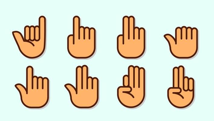 Hand Gestures and Sign Icon Vector