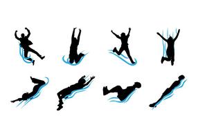 Free Water Slide Silhouettes Vector