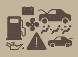Iconos del tablero de instrumentos del coche vector