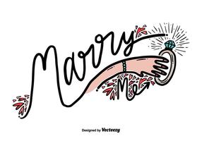Libre Marry Me Mano Dibujar Vector