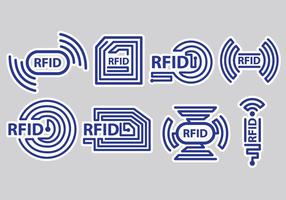 Iconos de RFID vector