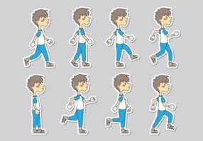 Walk Cycle Icons vector