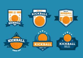 Conjunto de insignias de Kickball vector