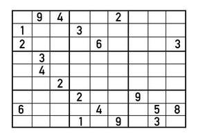 Vector de rompecabezas sudoku