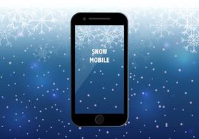 Smart Phone With Snow Season Background vector