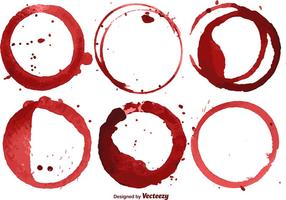 Vector Set Of 6 Wine Stains