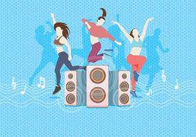 Zumba Dancing With Speaker Vector