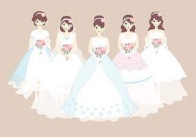 Bride and Bridesmaid Dress Vector